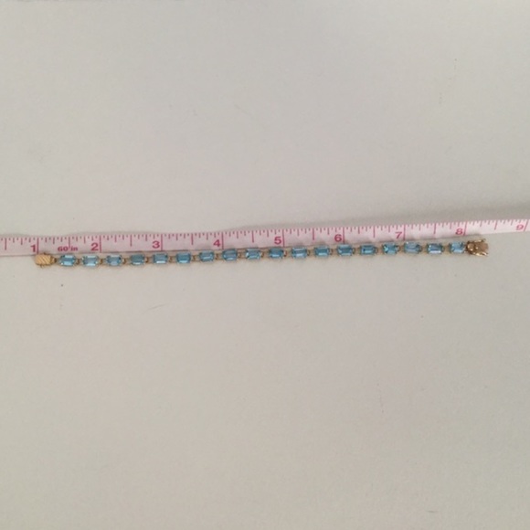 10k BLUE TOPAZ BRACELET - Picture 2 of 4